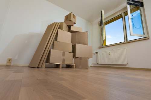 Packing materials and organized moving boxes for a Brent home move