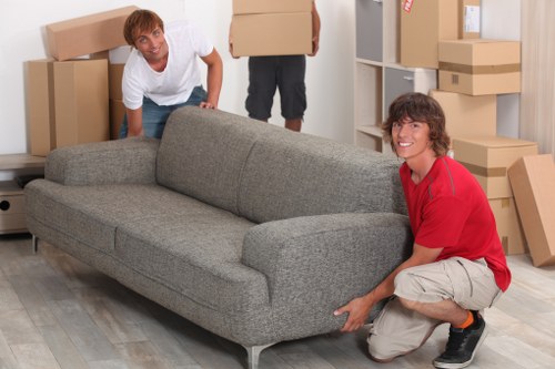 Furniture and household items prepared for transport in Brent
